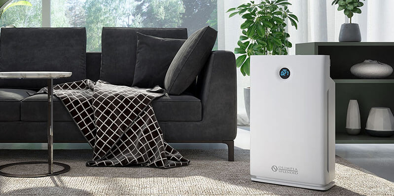 Air purifier Olimpia Splendid Aura Di in livingroom