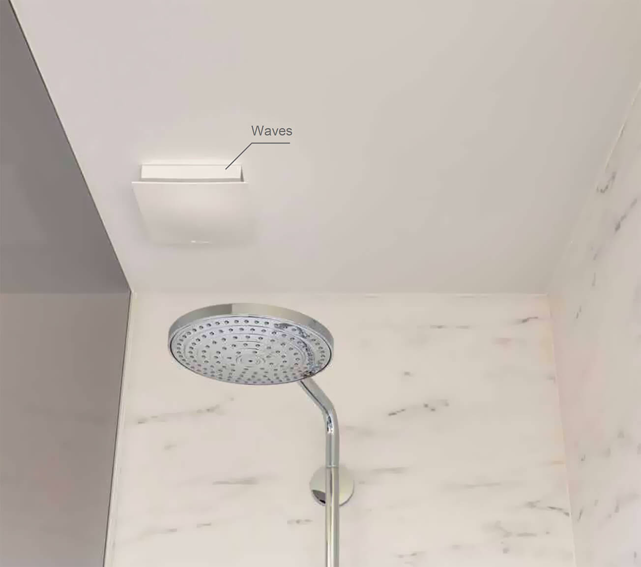 Renson Waves VOC RH CO2 SMART ventilator with CO2 sensor in shower