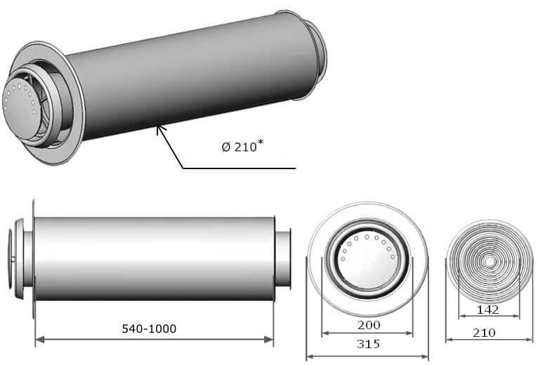 Climtec RD-200 Standard heat recovery unit size