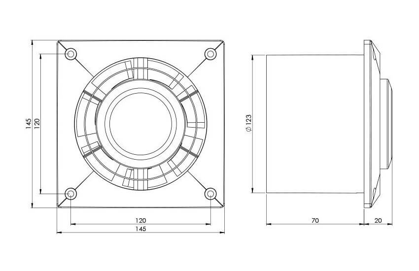 Europlast L125W Ventilator size