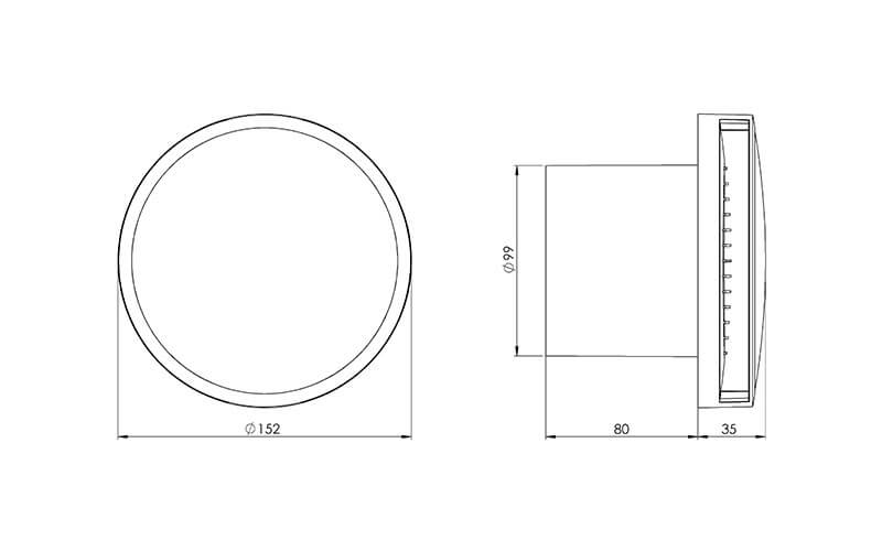 Europlast EAT100 ventilator dimensions