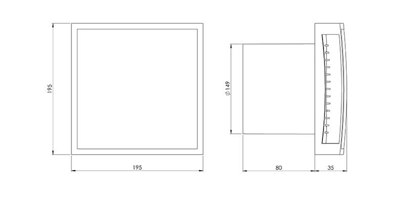 Europlast EET150 ventilator dimensions