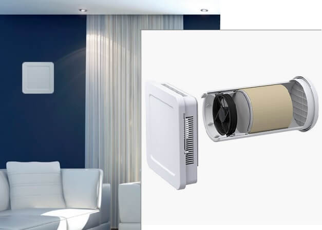 Heat recovery unit Siegenia AEROTUBE WRG smart with ELECTRIC air flow shut-off valve